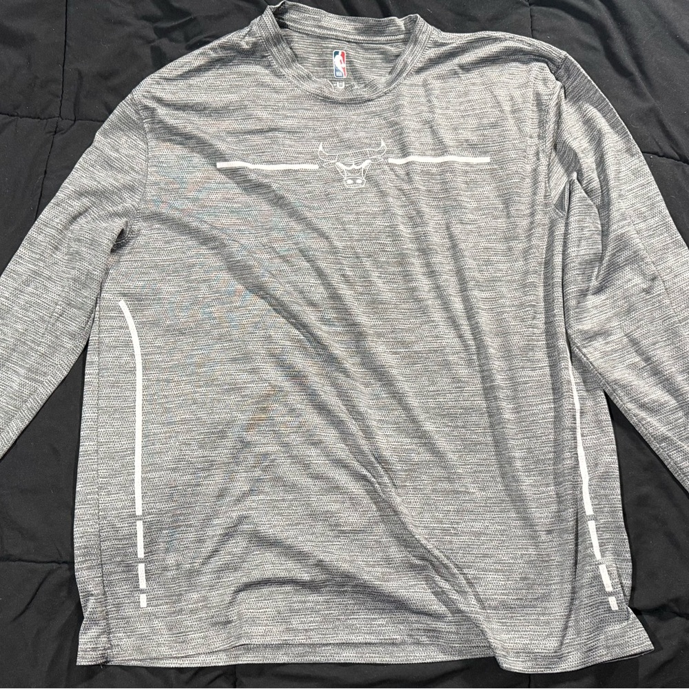 NBA Gray Long Sleeve Tee with White Accents